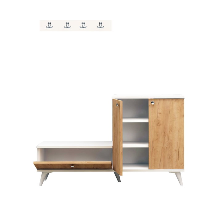 Hanah Home FİJEL Zapatero Roble y Blanco